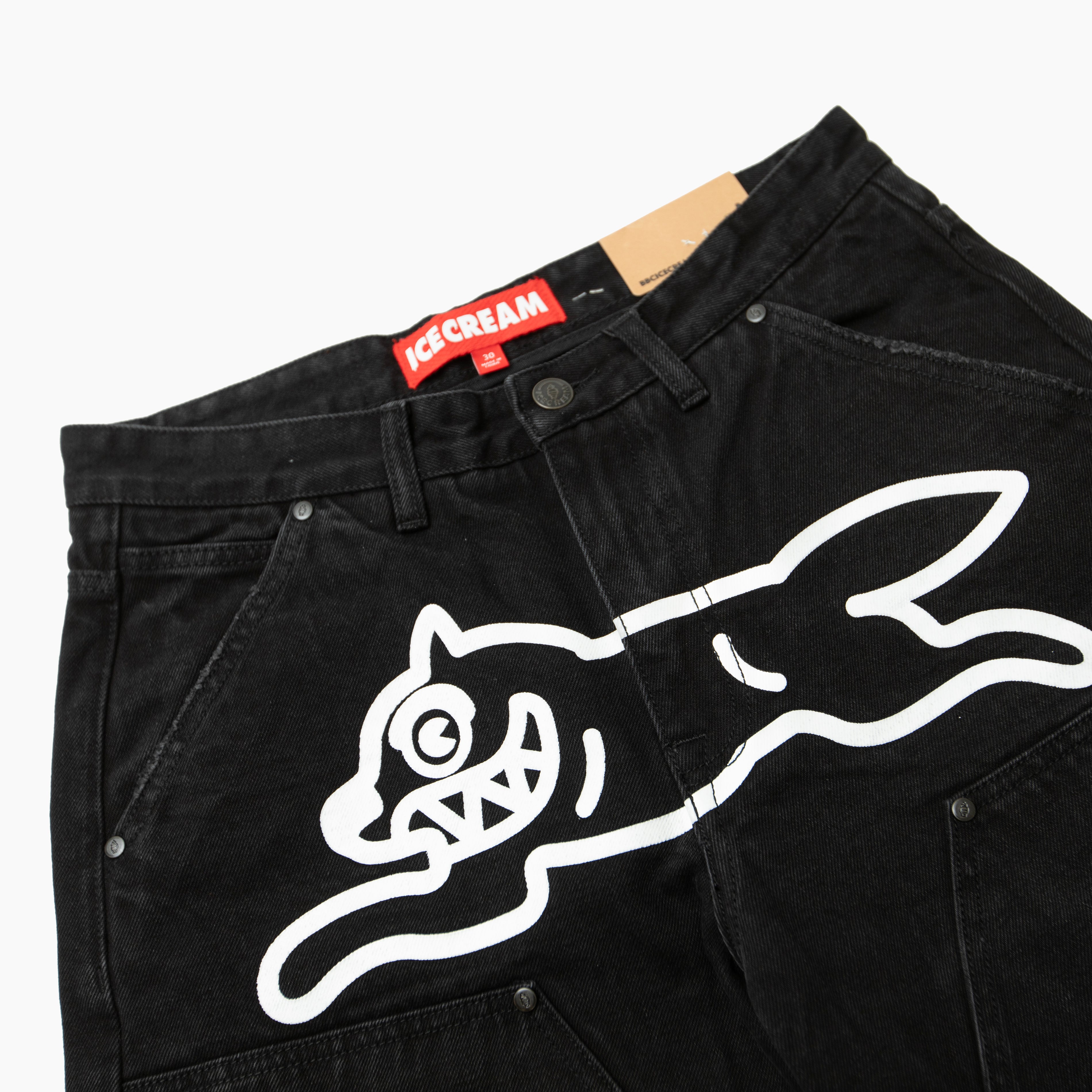 Icecream ANGELO BLACK DOUBLE KNEE SHORTS