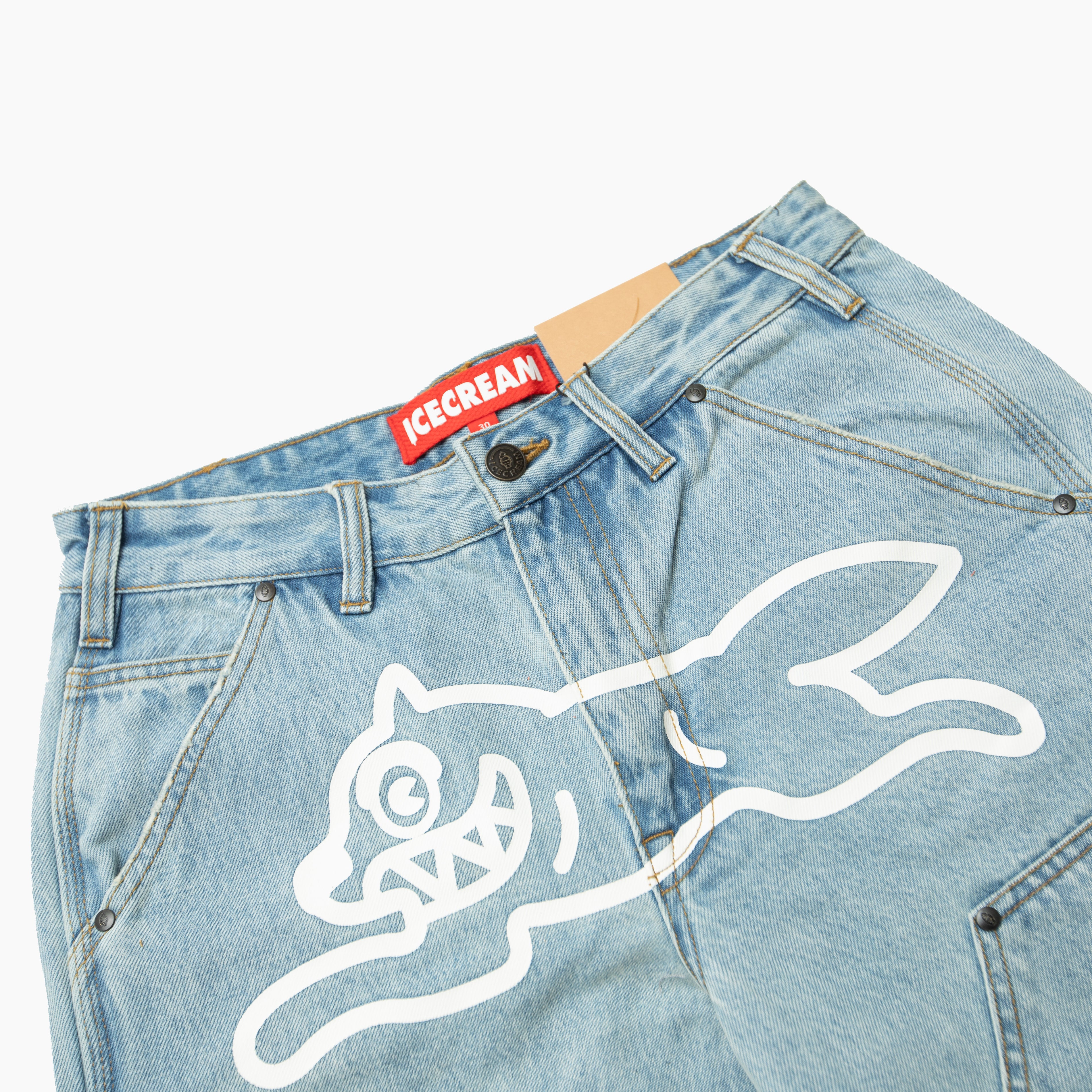 Icecream ANGELO DENIM DOUBLE KNEE SHORTS