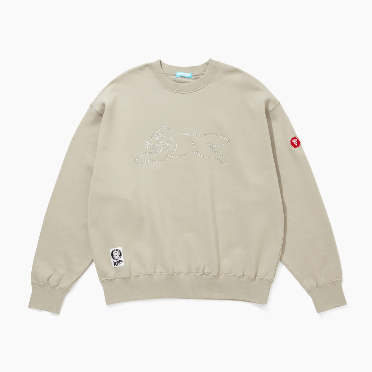 ICECREAM Rhinestone Cotton Sweatshirt / Japan Exclusive