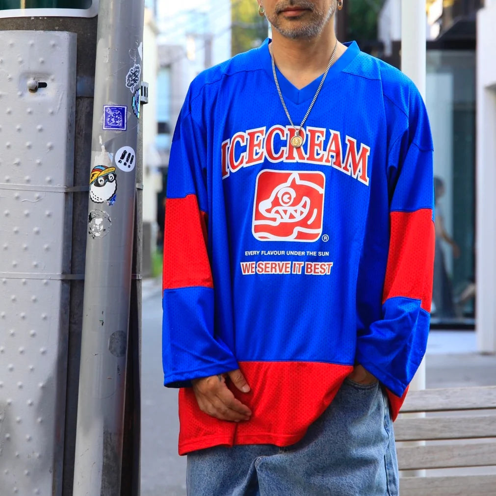 ICECREAM TEAM HOCKEY SHIRT - BLUE/RED