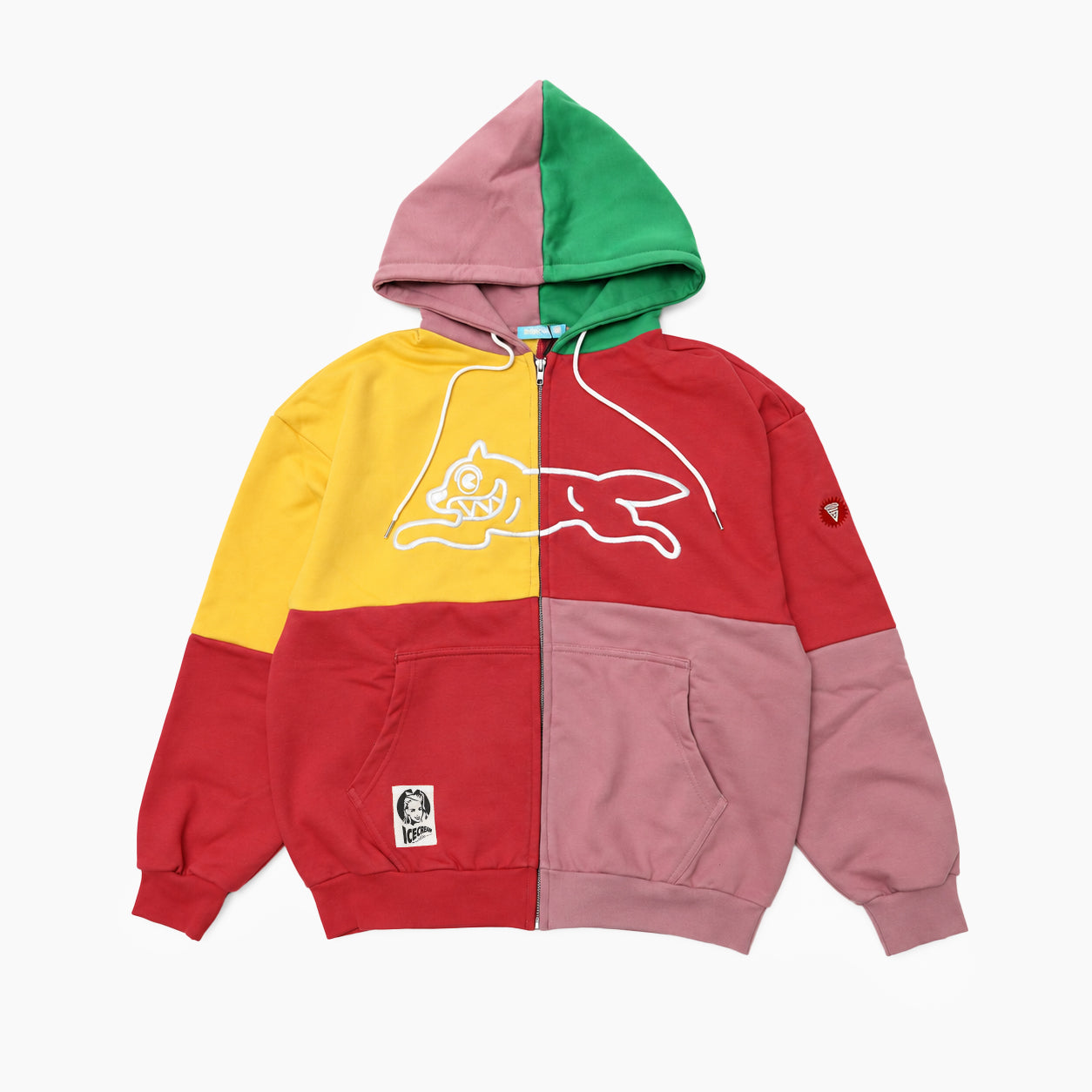 ICECREAM EMBROIDEREY LOGO CRAZY COTTON ZIP UP HOODIE/ Japan Exclusive