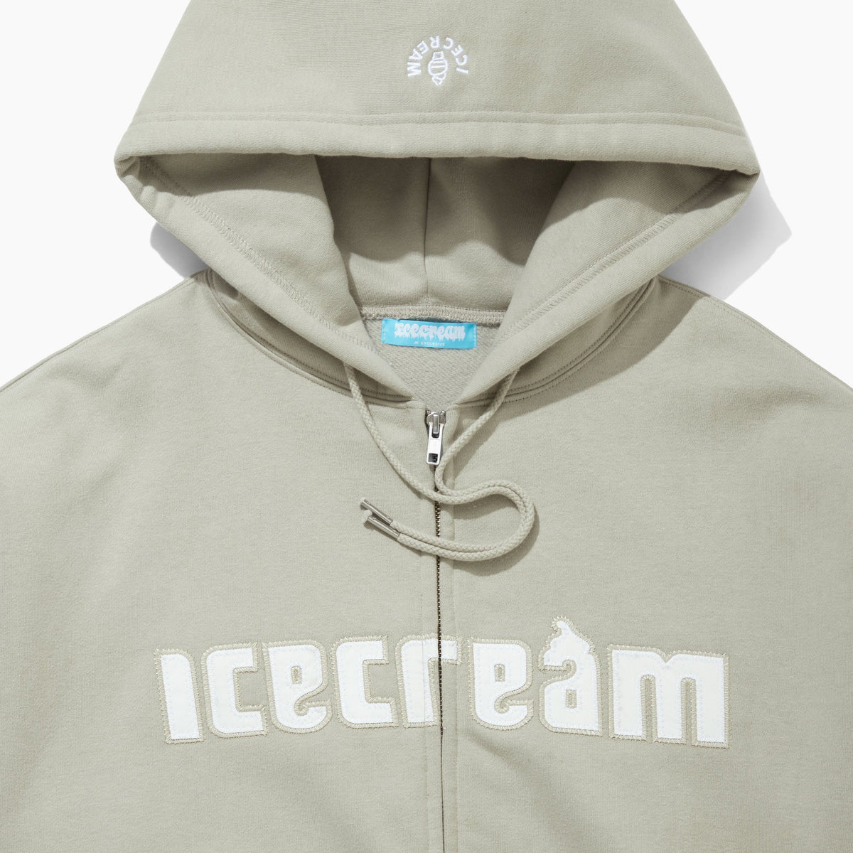 ICECREAM APPLIQUE LOGO ZIP UP COTTON HOODIE/ Japan Exclusive