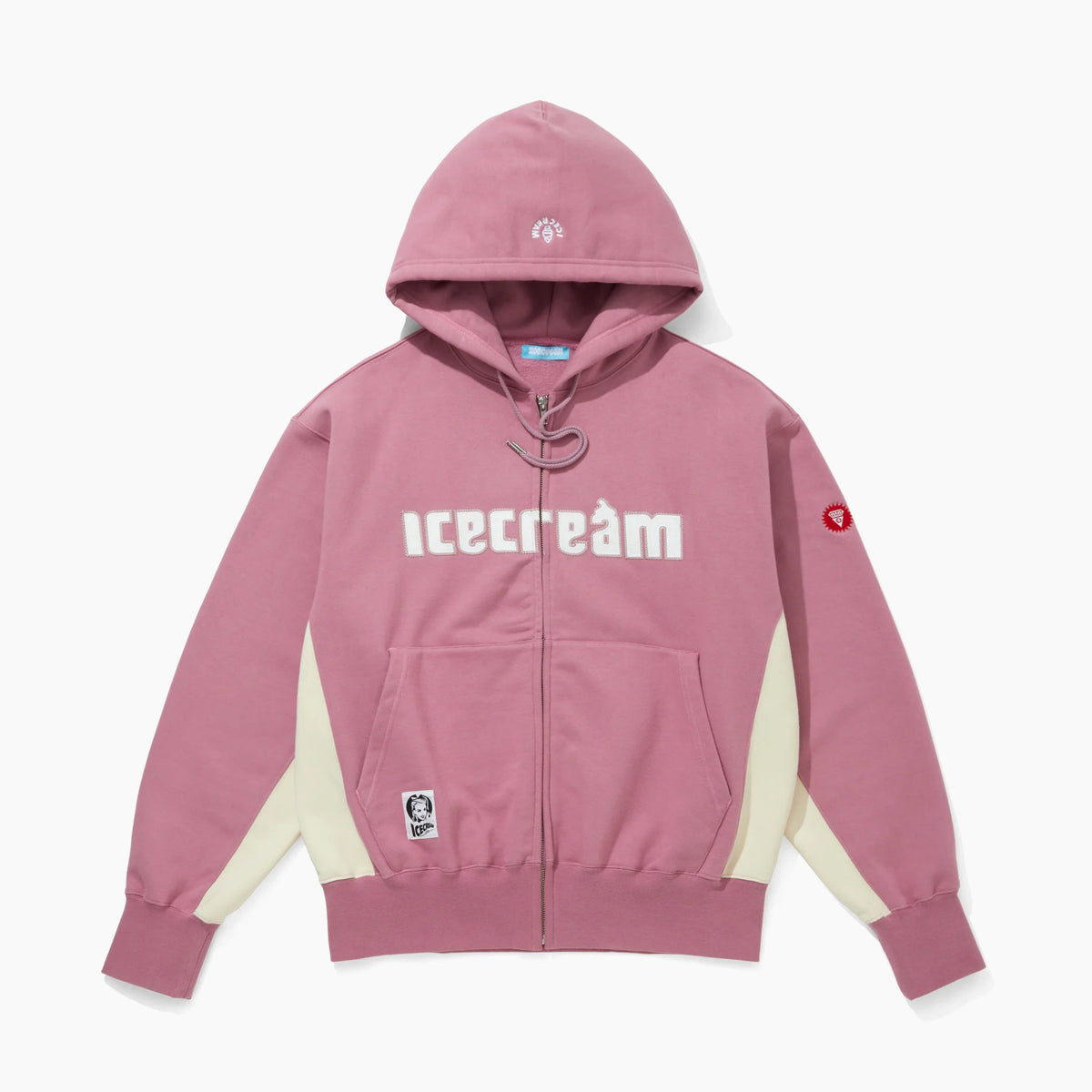ICECREAM APPLIQUE LOGO ZIP UP COTTON HOODIE/ Japan Exclusive