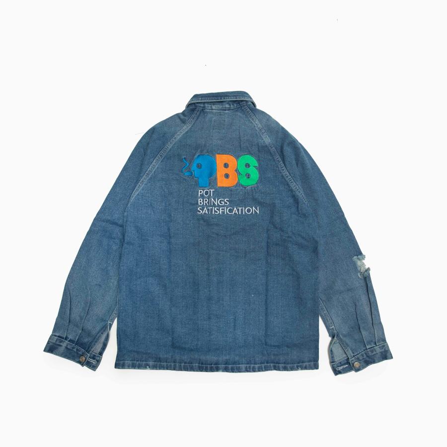 POT MEETS POP "CRUTCH CHORE COAT DISTRESSED