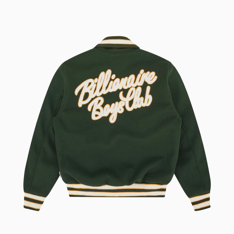 BILLIONAIRE BOYS CLUB SCRIPT LOGO VARSITY JACKET