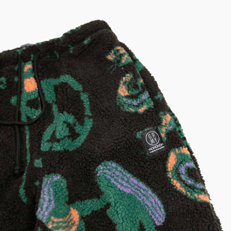 GRIMEY LOST BOYS ALL OVER JACQUARD SHERPA PANTS