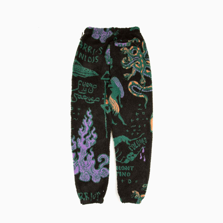 GRIMEY LOST BOYS ALL OVER JACQUARD SHERPA PANTS