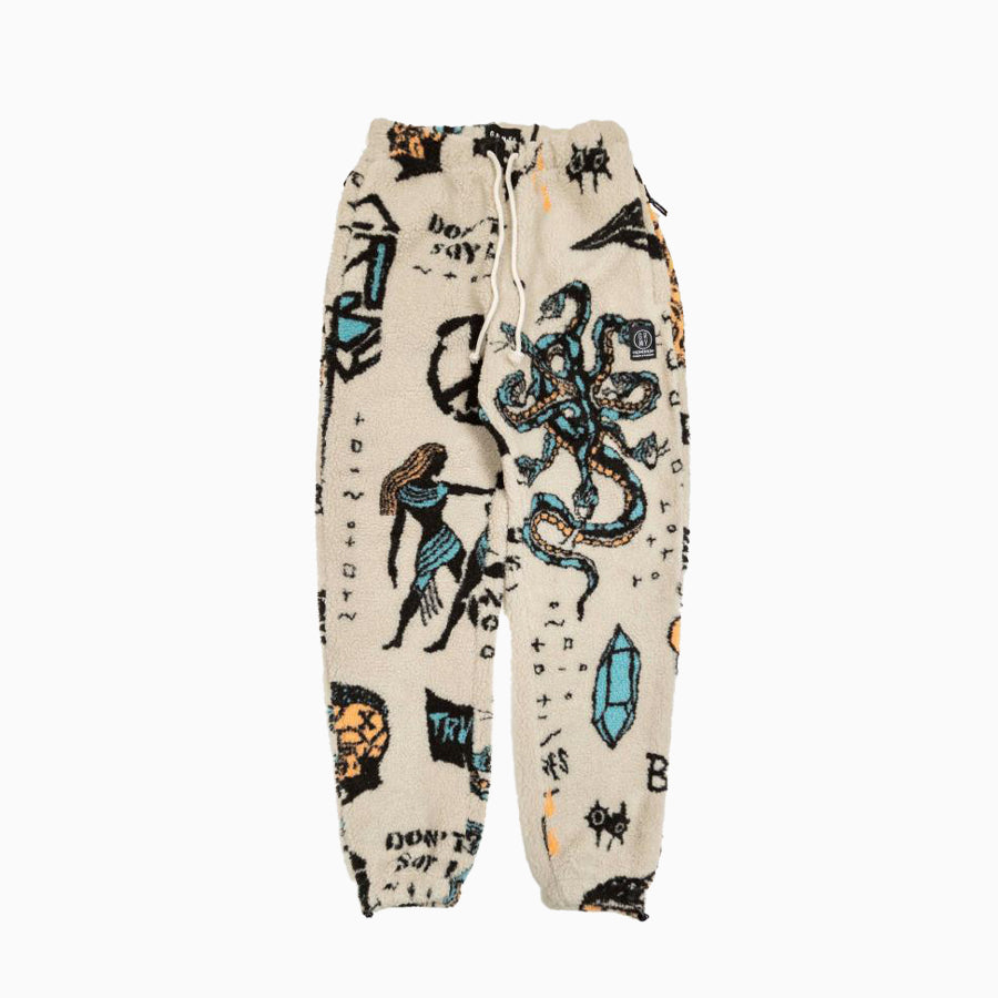 GRIMEY LOST BOYS ALL OVER JACQUARD SHERPA PANTS
