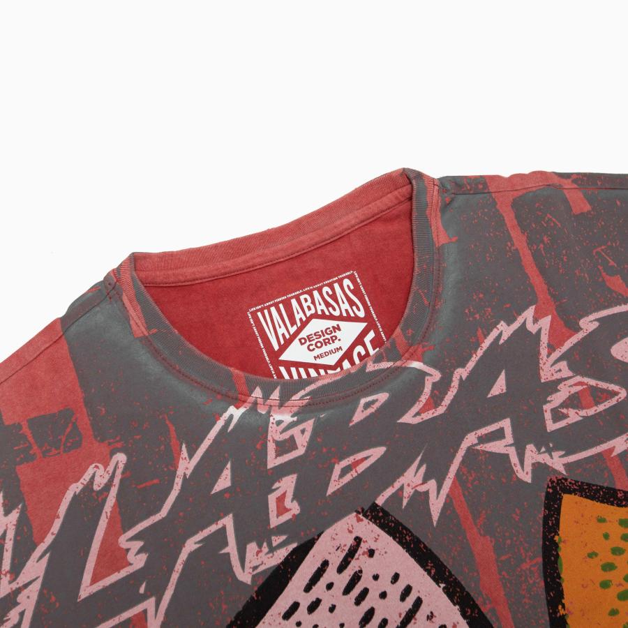 VALABASAS TEE " LAUGH NOW" VINTAGE DATE RED TEE "