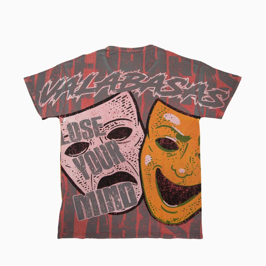 VALABASAS TEE " LAUGH NOW" VINTAGE DATE RED TEE "