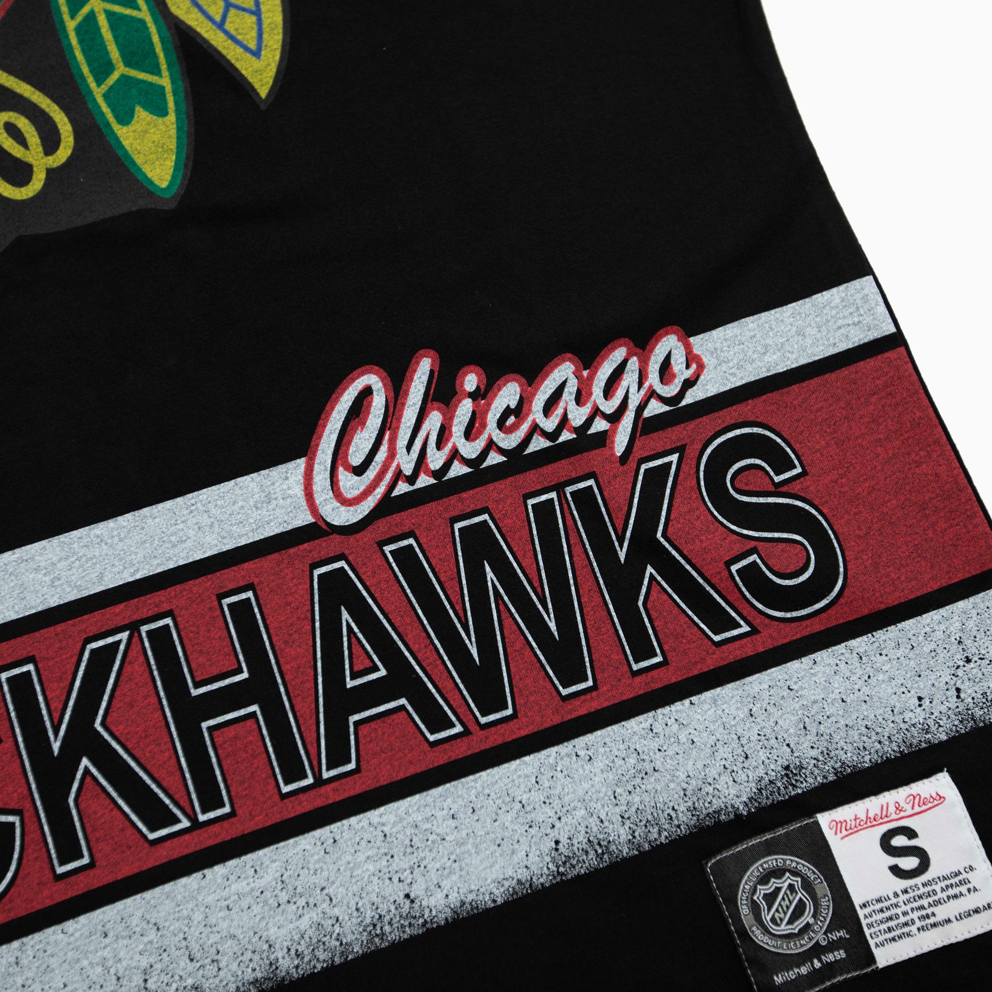 Mitchell &amp; Ness Fashion Oversized SS Tee Current Logo Chicago Blackhawks