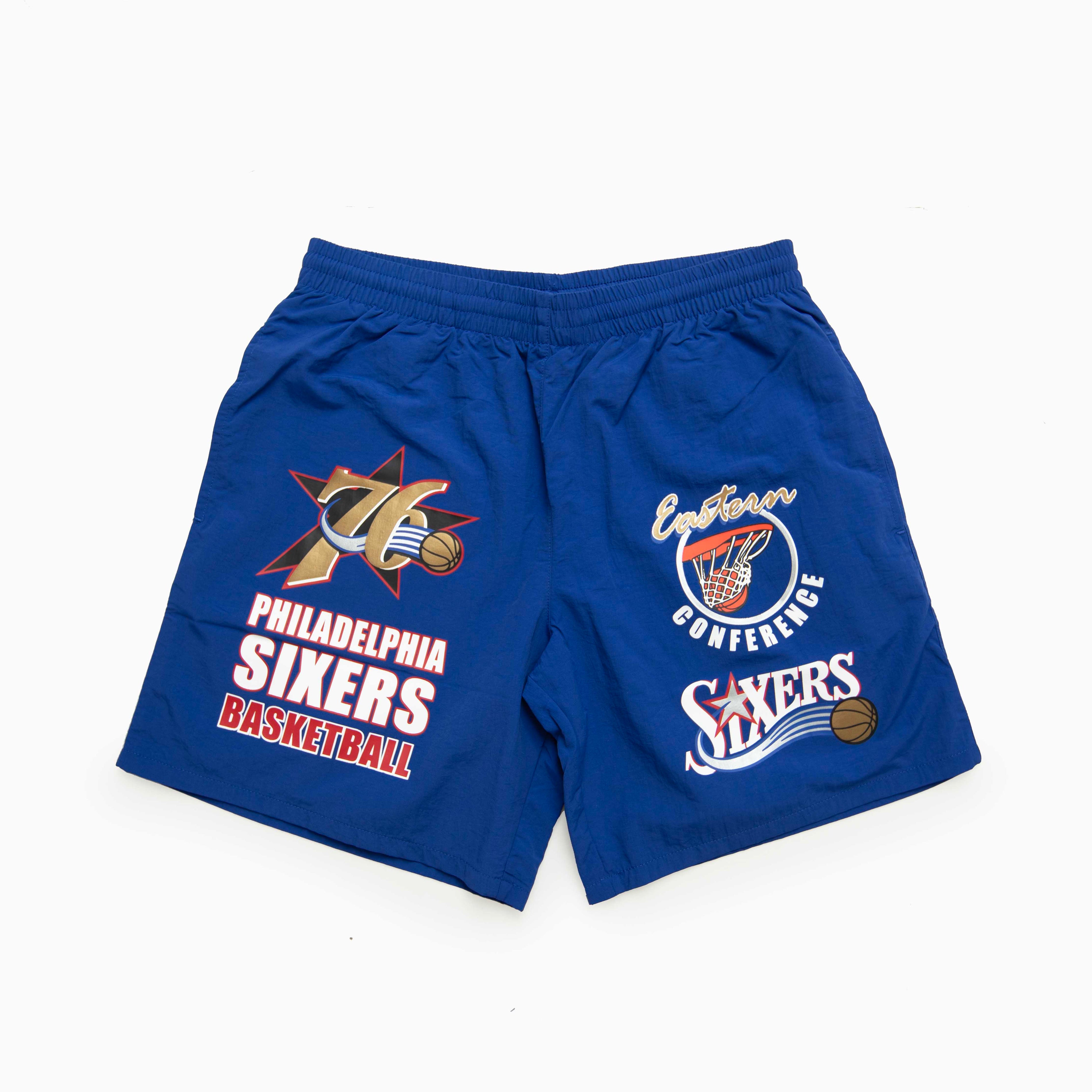 MITCHELL & NESS NBA MULTI HIT NYLON SHORTS VINTAGE LOGO