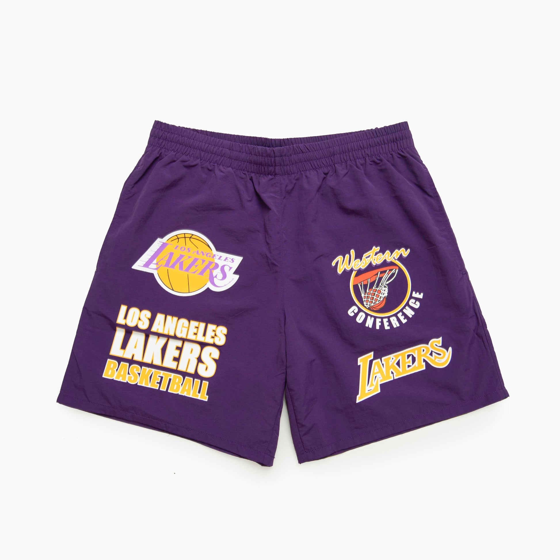 MITCHELL & NESS NBA MULTI HIT NYLON SHORTS VINTAGE LOGO