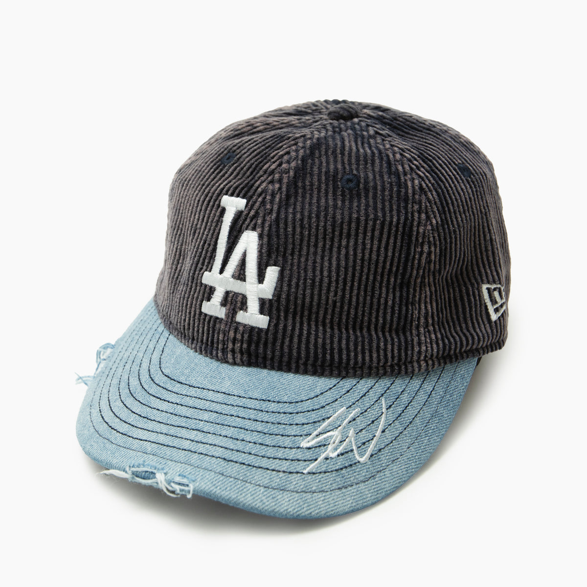 NEW ERA 9THIRTY Sean Wotherspoon ロサンゼルス・ドジャース ネイビーコーデュロイ ウォッシュドデニムバイザー