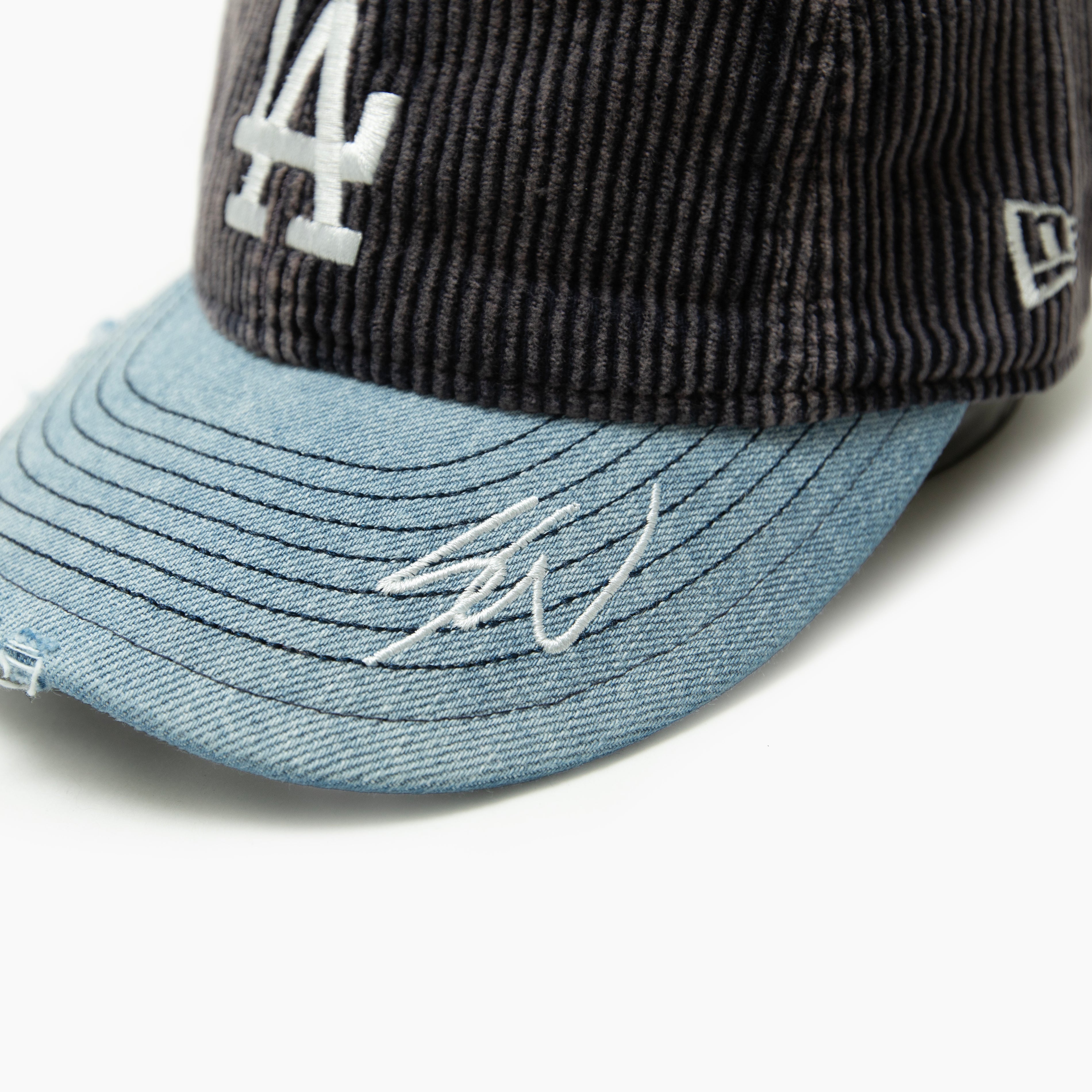NEW ERA 9THIRTY Sean Wotherspoon ロサンゼルス・ドジャース ネイビーコーデュロイ ウォッシュドデニムバイザー