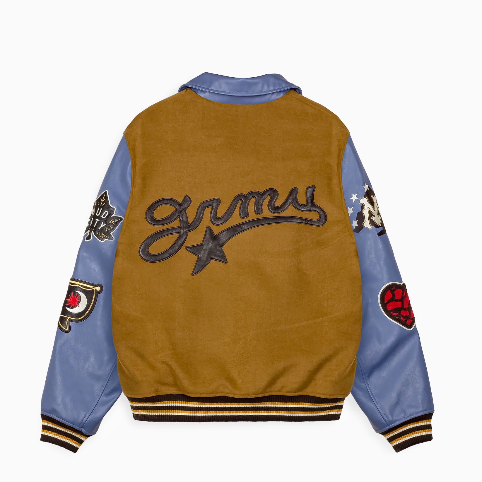 GRIMEY Mud'S The Residence Brown Baseball Jacket