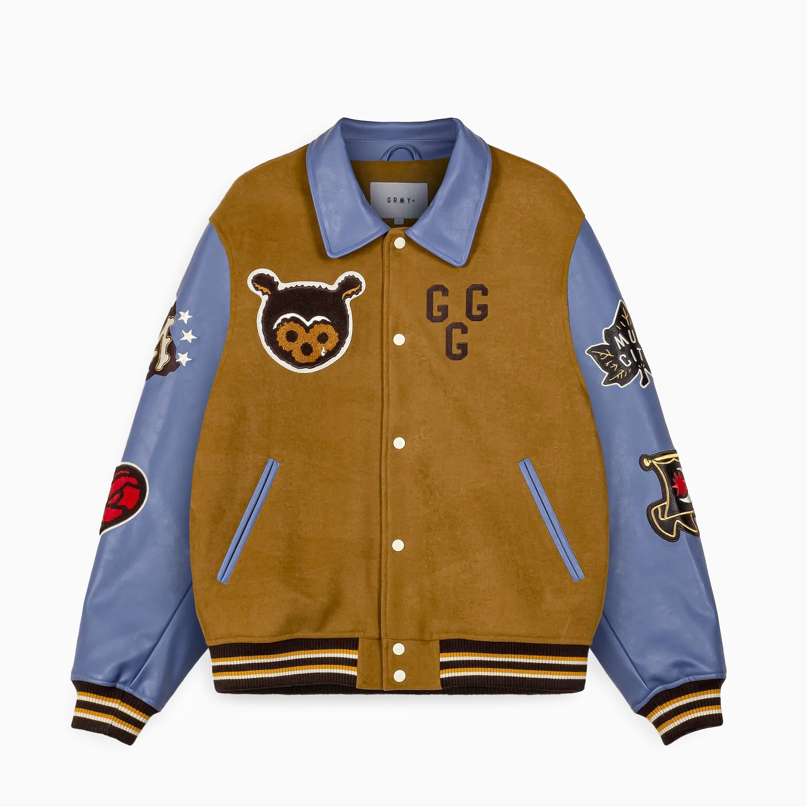 GRIMEY Mud'S The Residence Brown Baseball Jacket