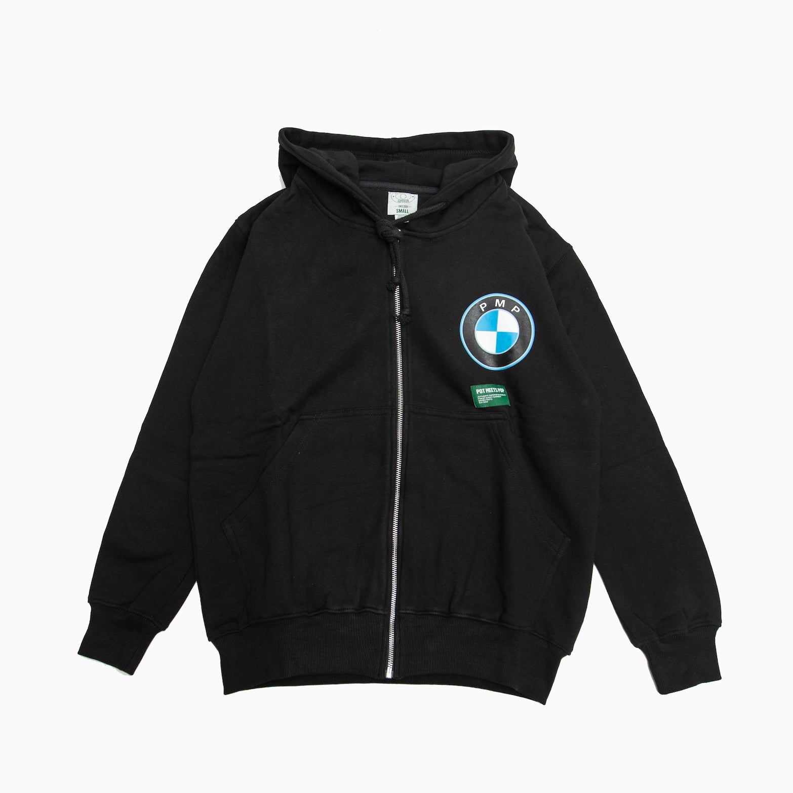 POT MEETS POP " THC ZIP HOODIE BLACK