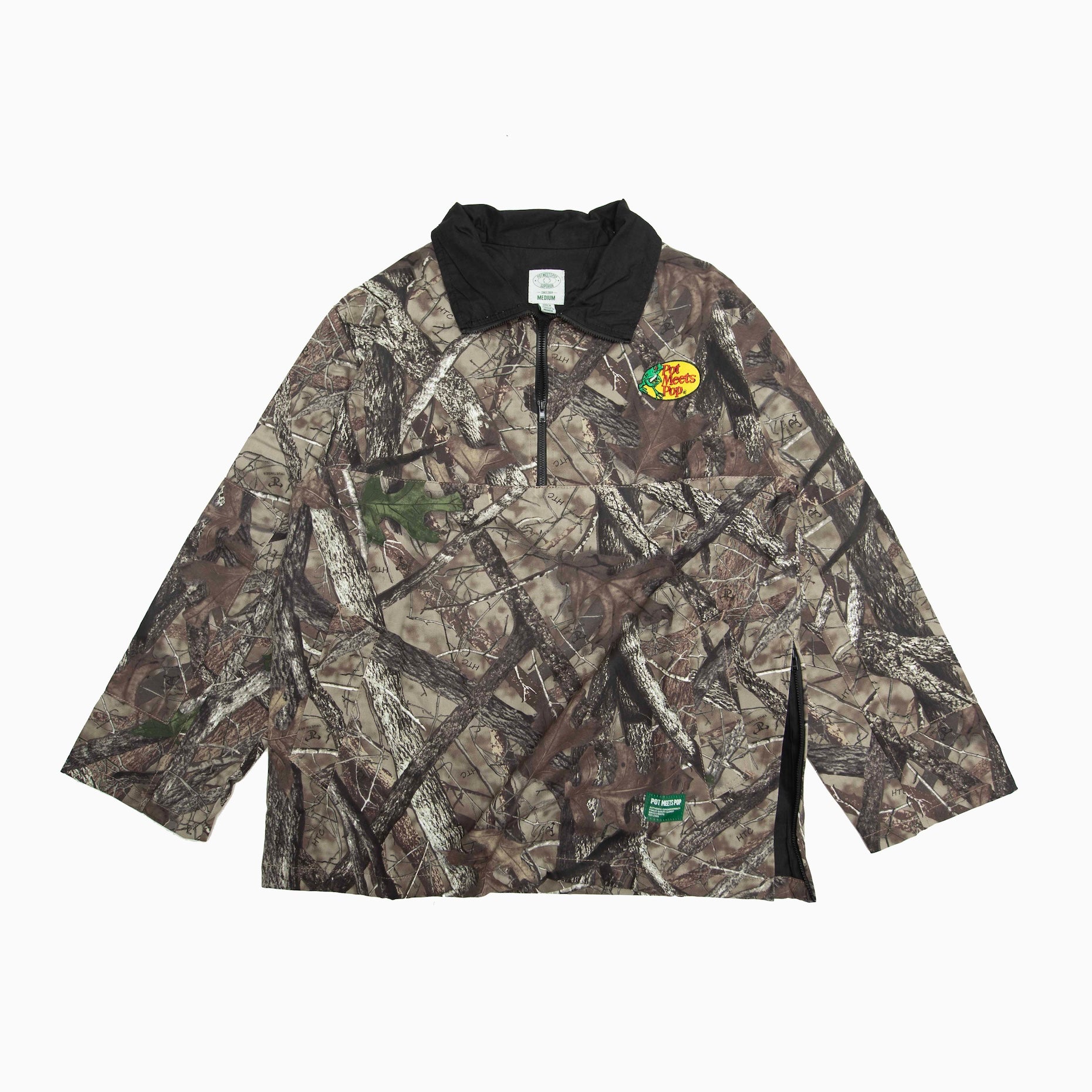 POT MEETS POP "POT MEETS POP "HALF ZIP JACKET REAL CAMO