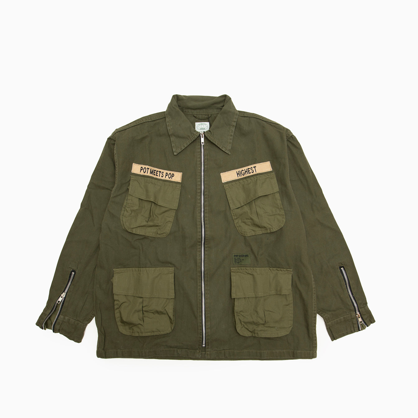 POT MEETS POP " OZ ARMY SLANTED POCKET ZIP UP