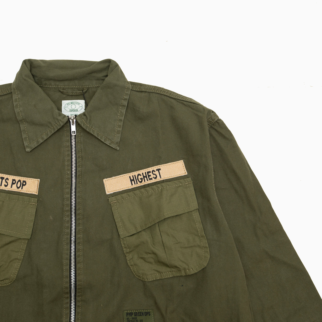 POT MEETS POP " OZ ARMY SLANTED POCKET ZIP UP
