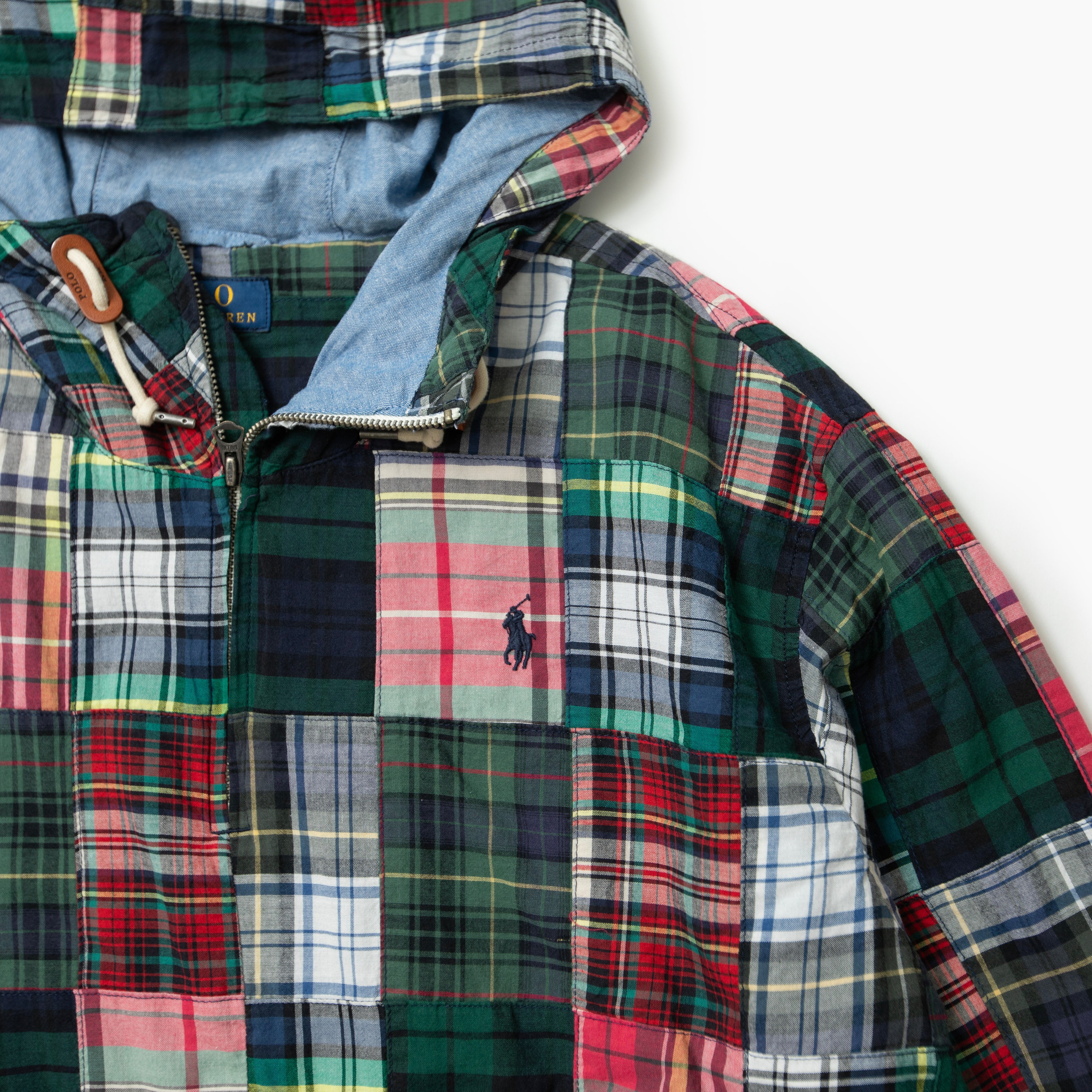 Polo Ralph Lauren Madras Patchwork Hooded Jacket