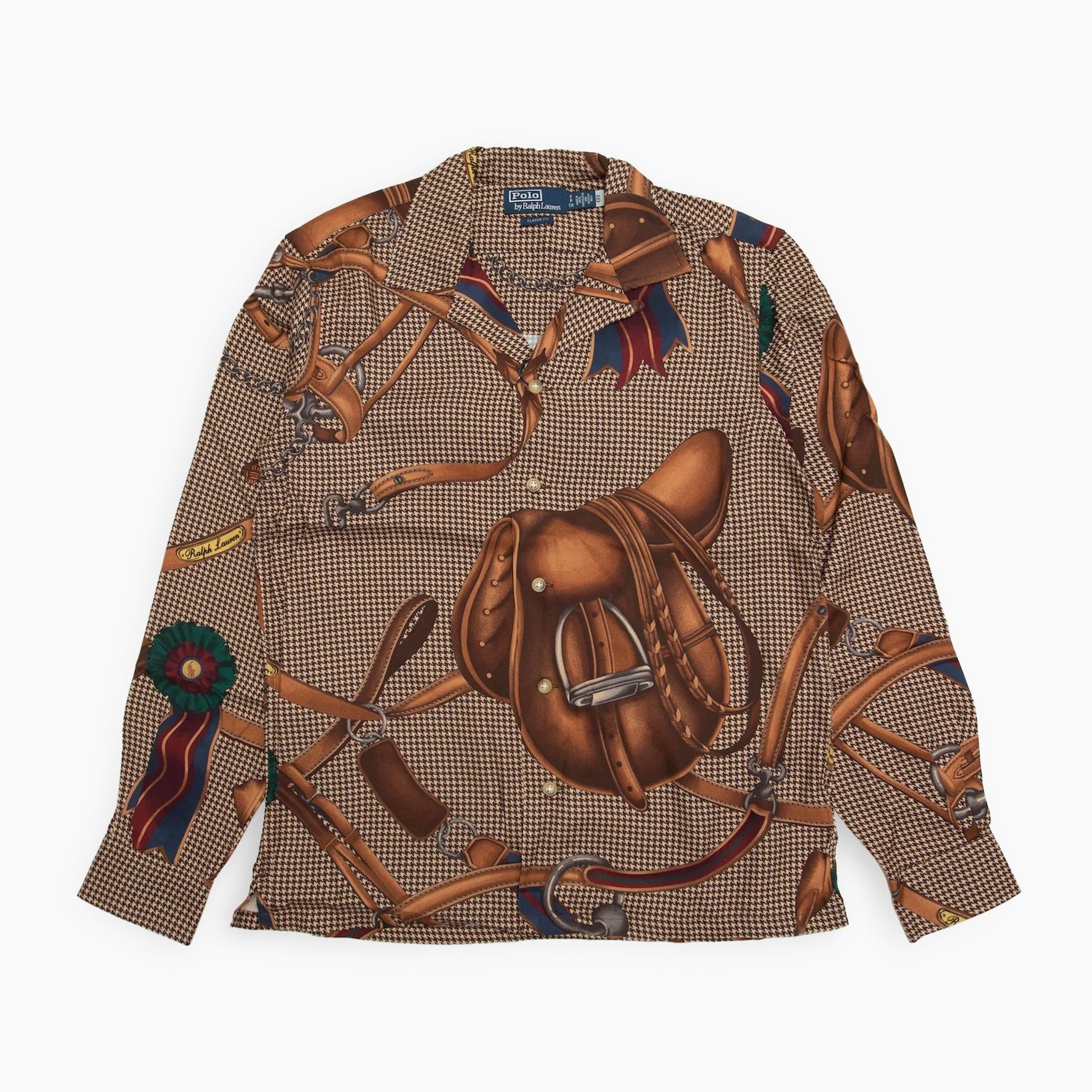 POLO RALPH LAUREN CLASSIC FIT EQUESTRIAN PRINT CAMP SHIRT
