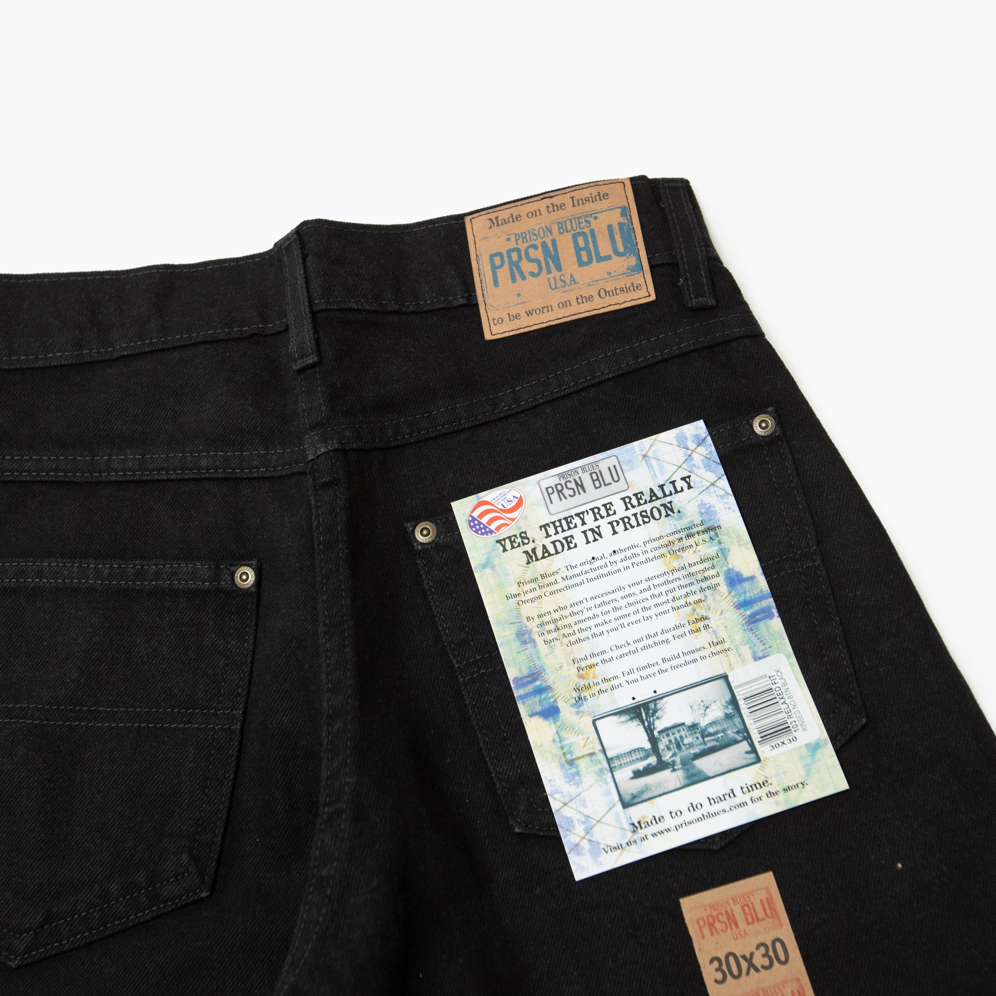 PRISON BLUES Relaxed Fit Jeans Rinsed Black