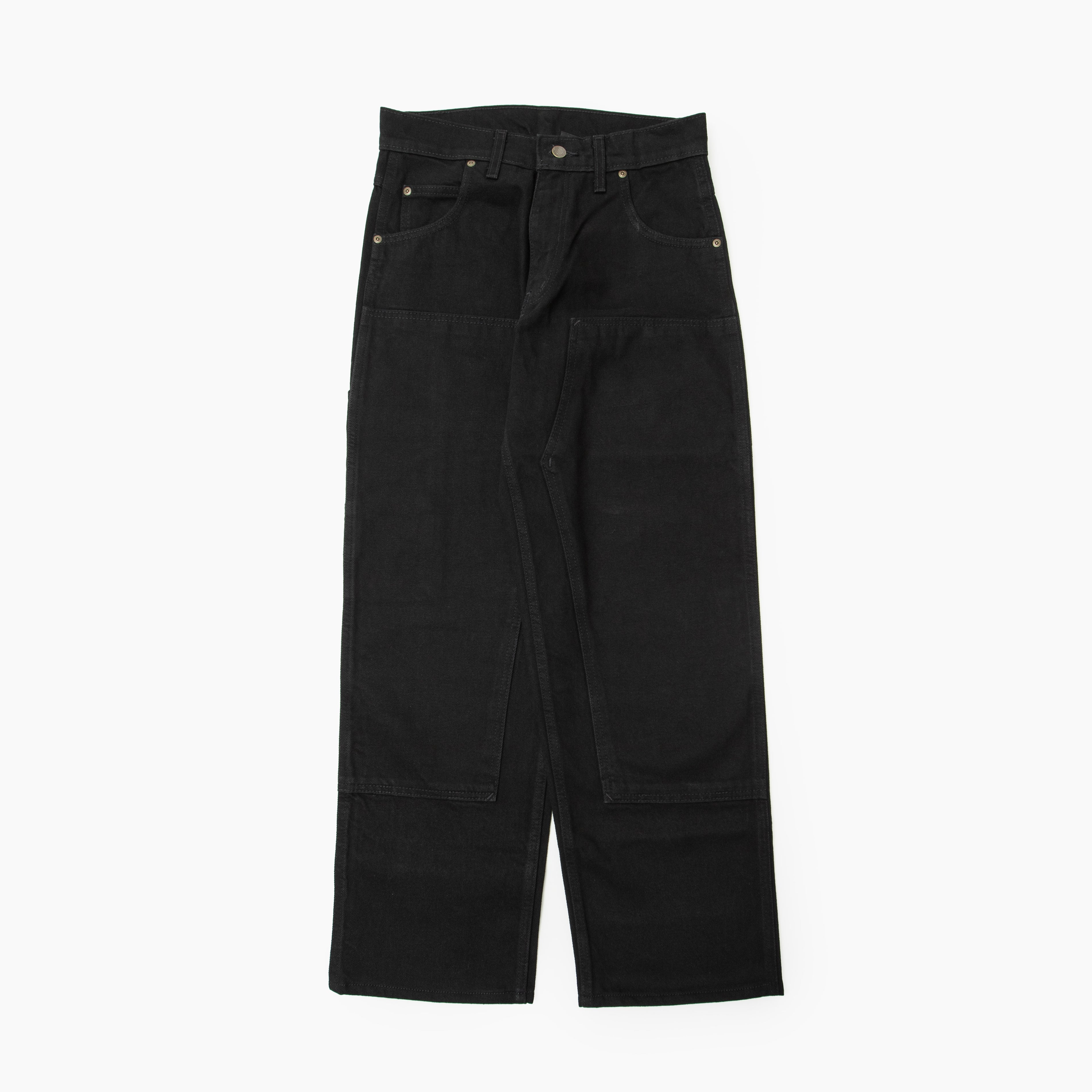 PRISON BLUES Double Knee Jeans w/out buttons Rinsed Black