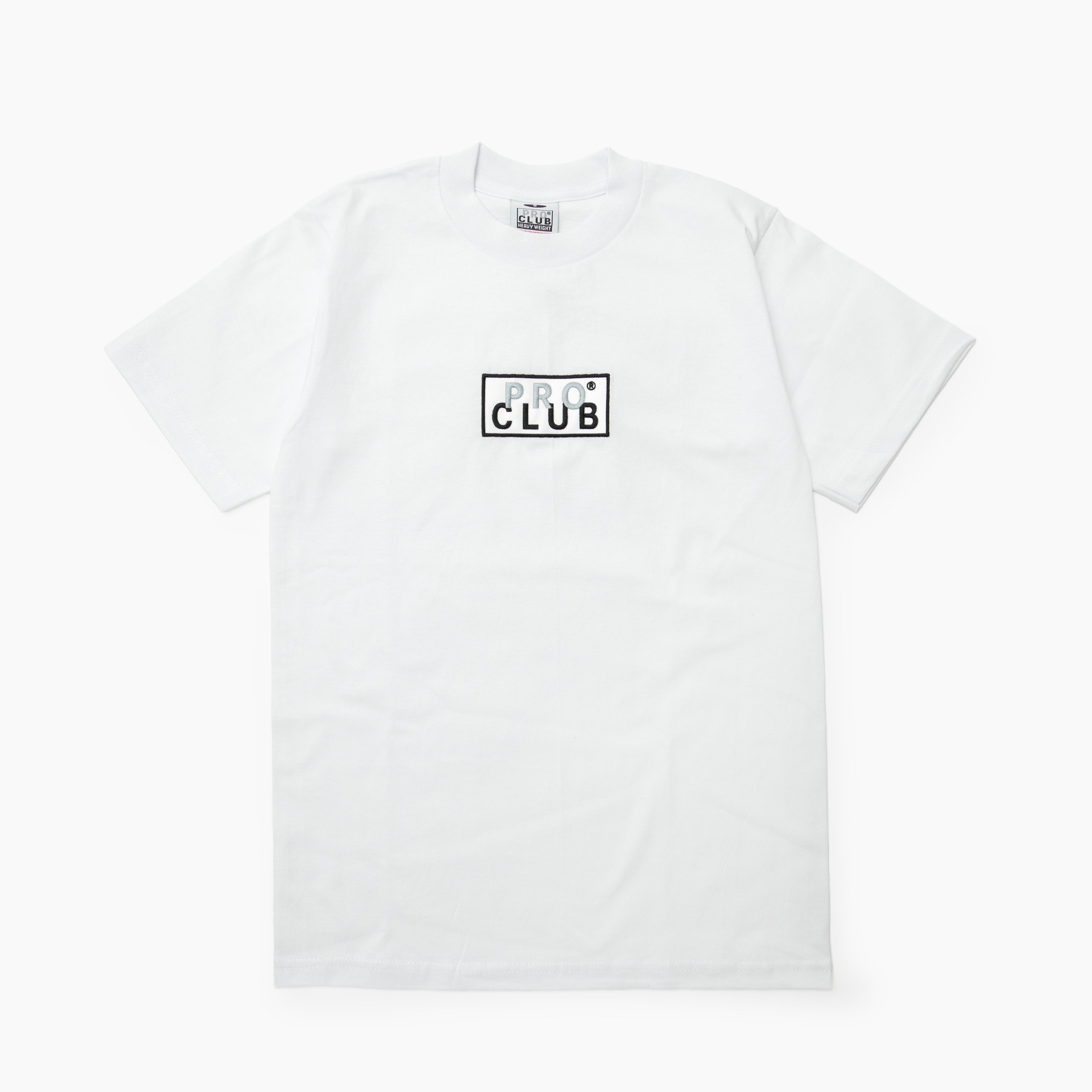 PRO CLUB Heavyweight Short Sleeve Embroidered Box Logo Tee