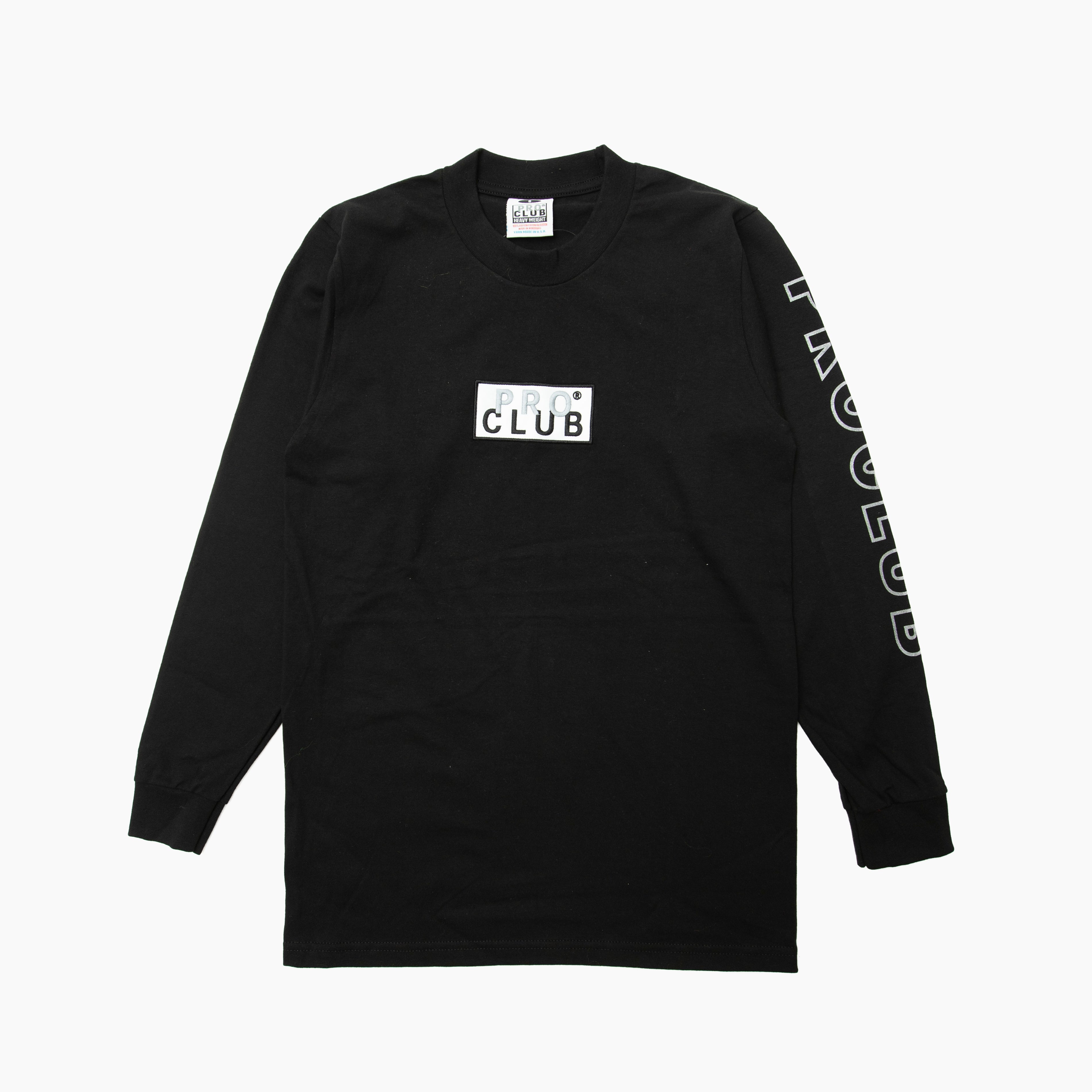 PRO CLUB Heavyweight Long Sleeve Embroidered Box Logo