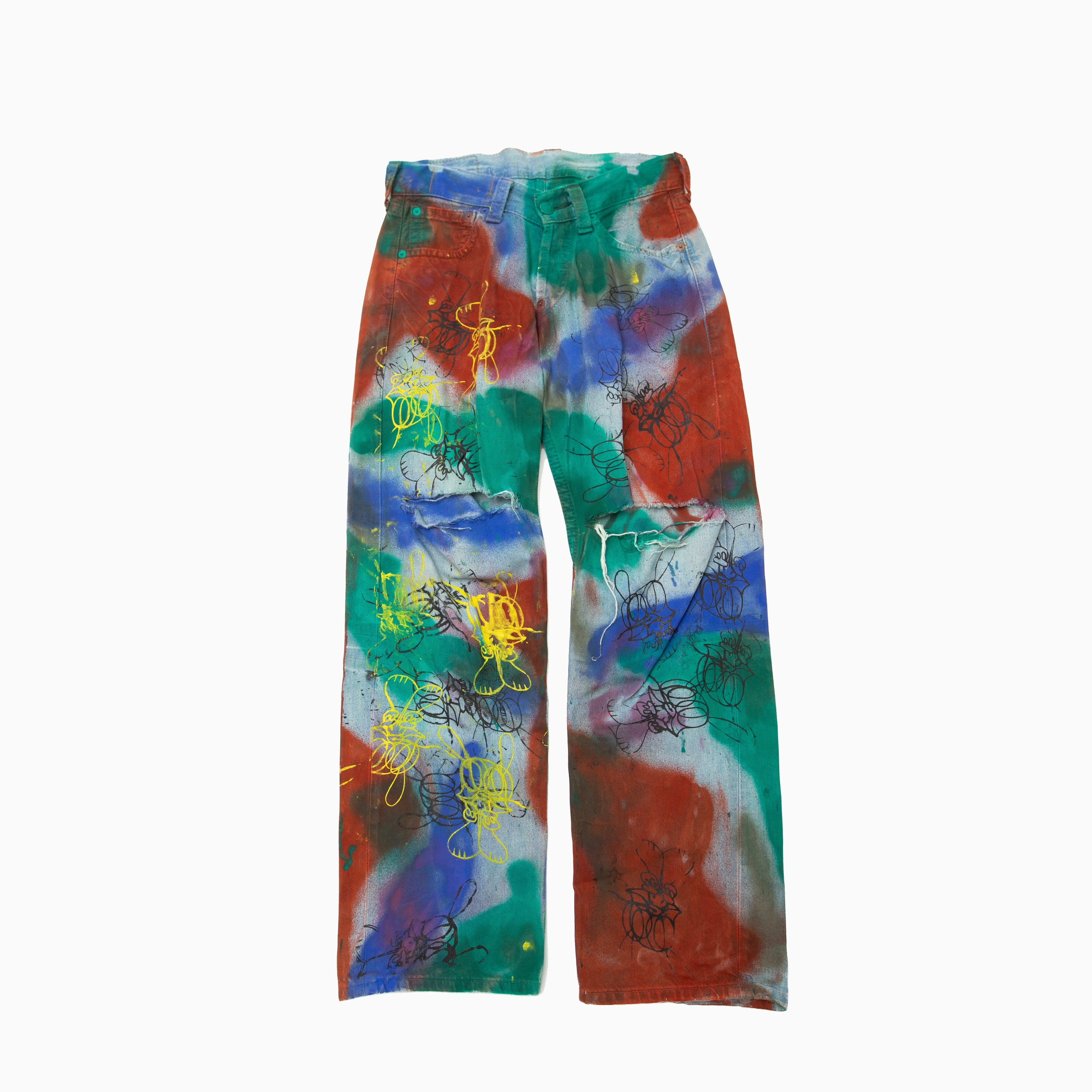 SKOLOCT SPRAY PAINTED JEANS