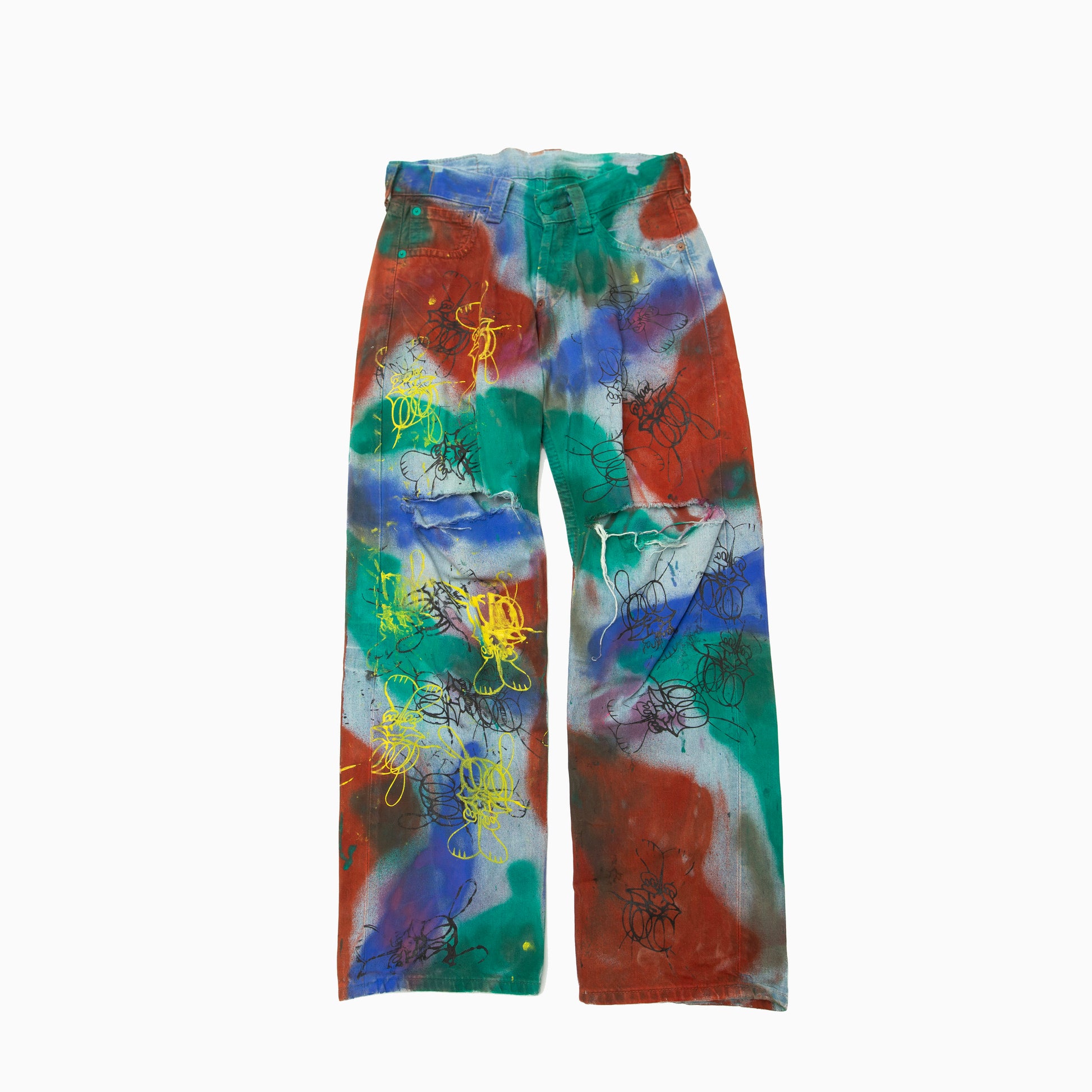 SKOLOCT SPRAY PAINTED JEANS