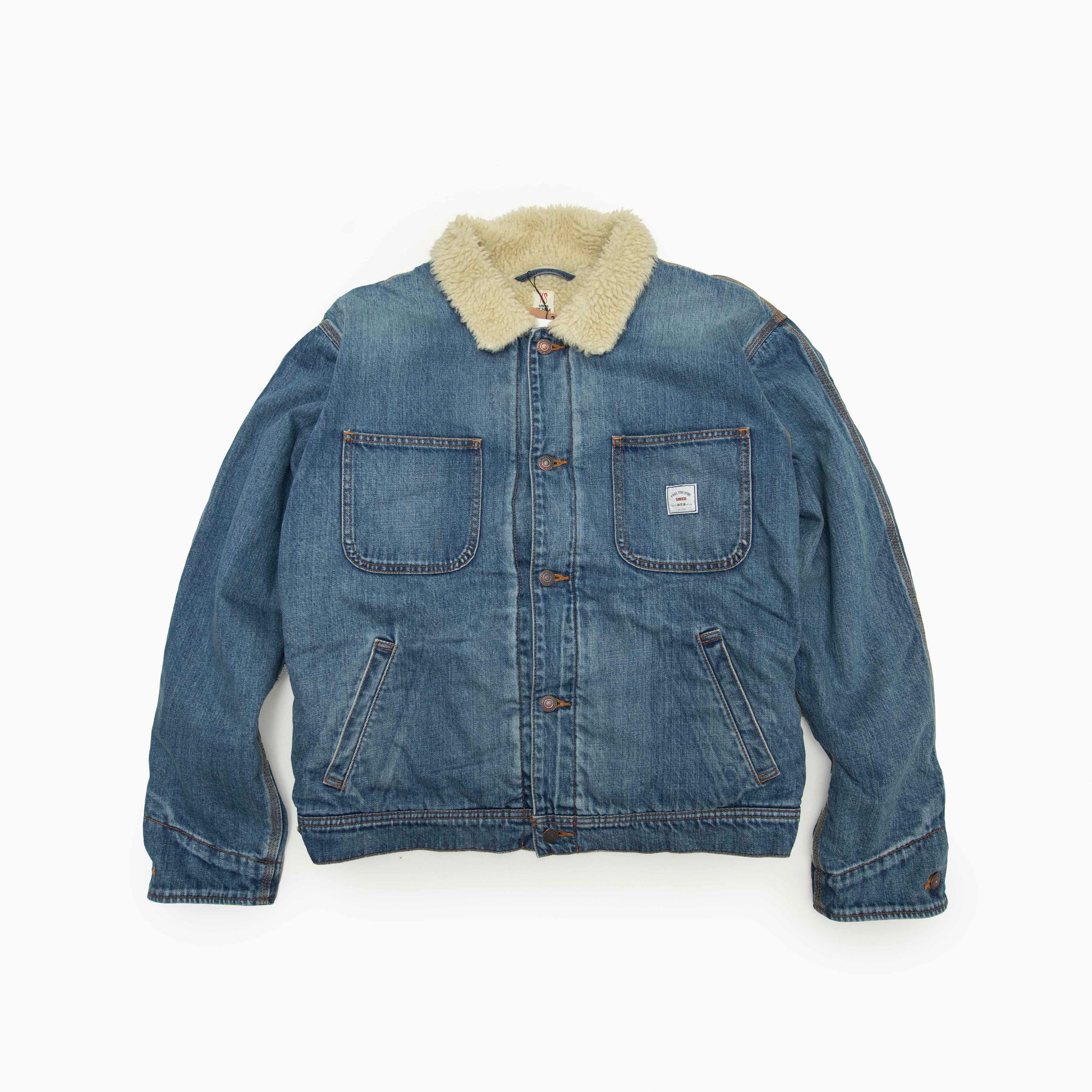 SURKU MIYAKE DENIM BOA JACKET