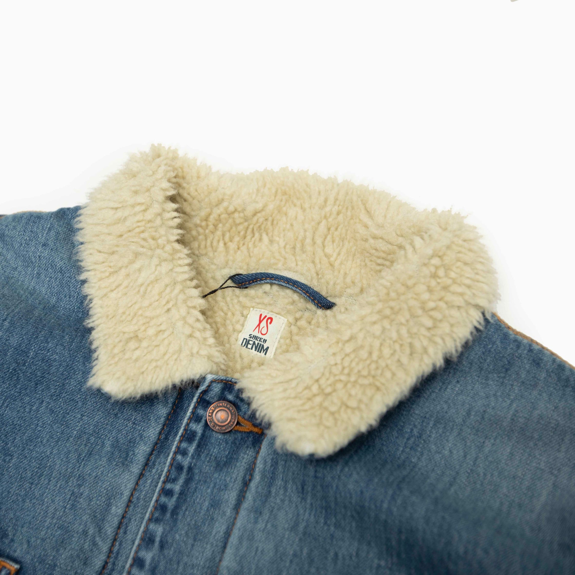 SURKU MIYAKE DENIM BOA JACKET