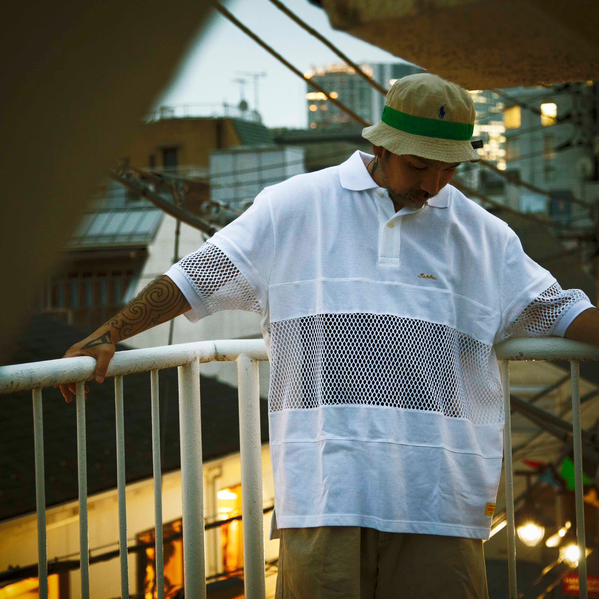 SURKU × Special 1 clothing【Turn your lights down low Mesh Polo】