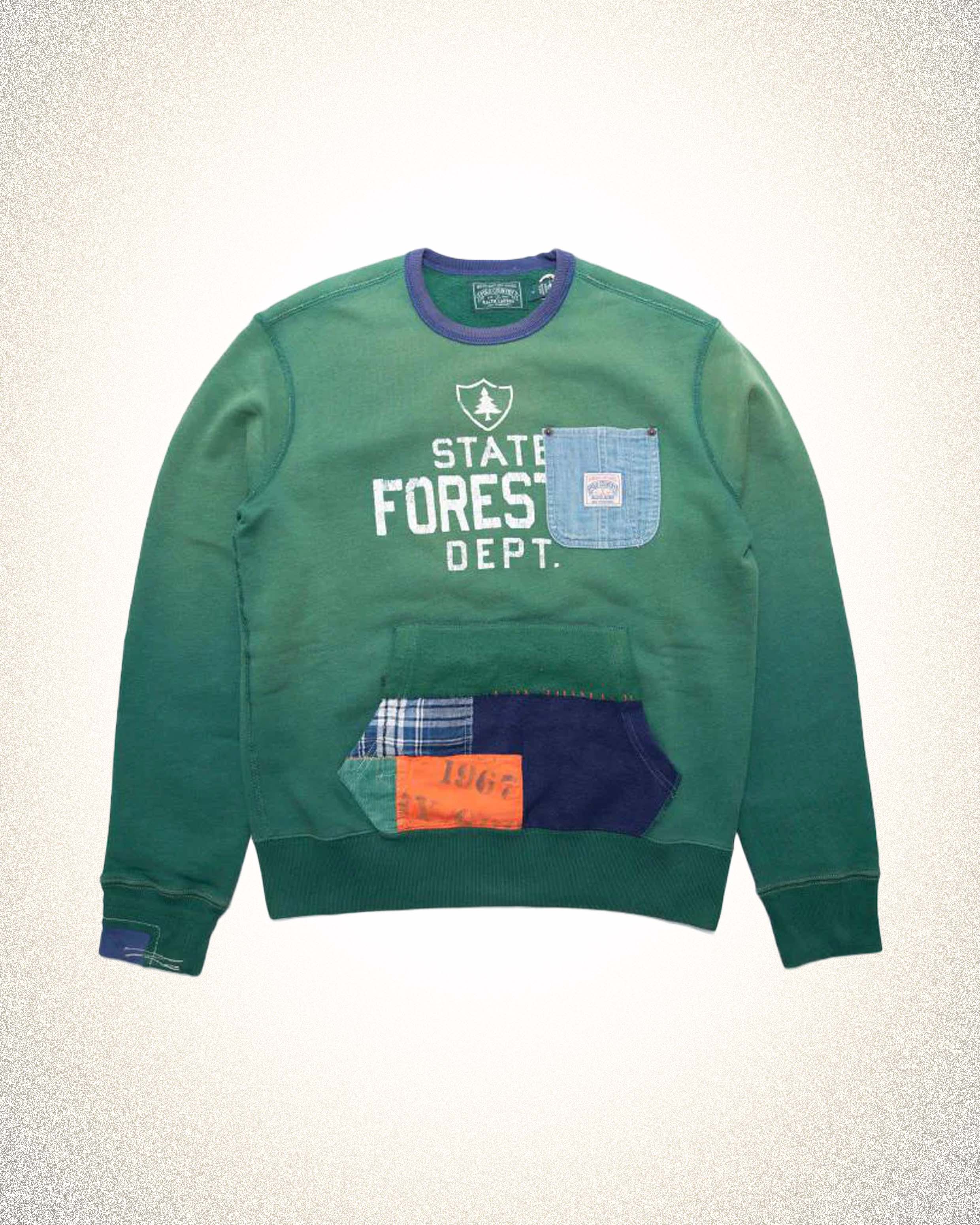 POLO RALPH LAUREN patchwork fleece crewneck