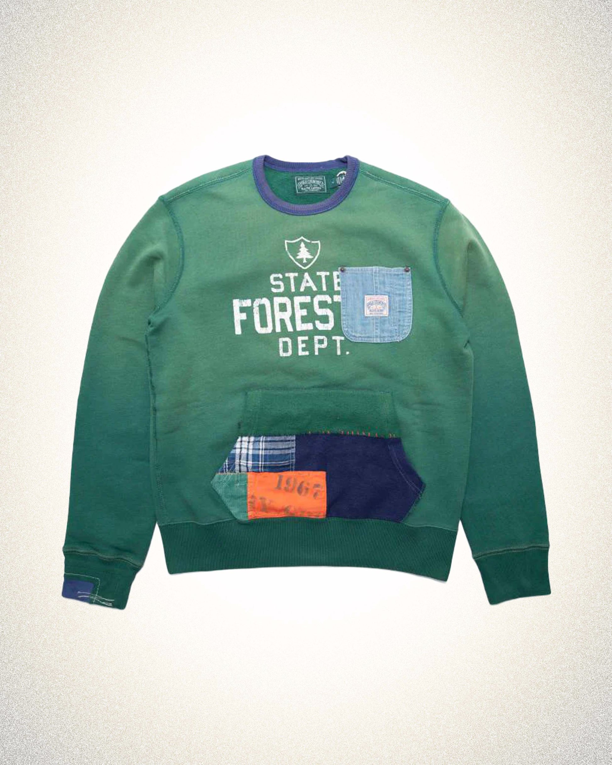 POLO RALPH LAUREN patchwork fleece crewneck