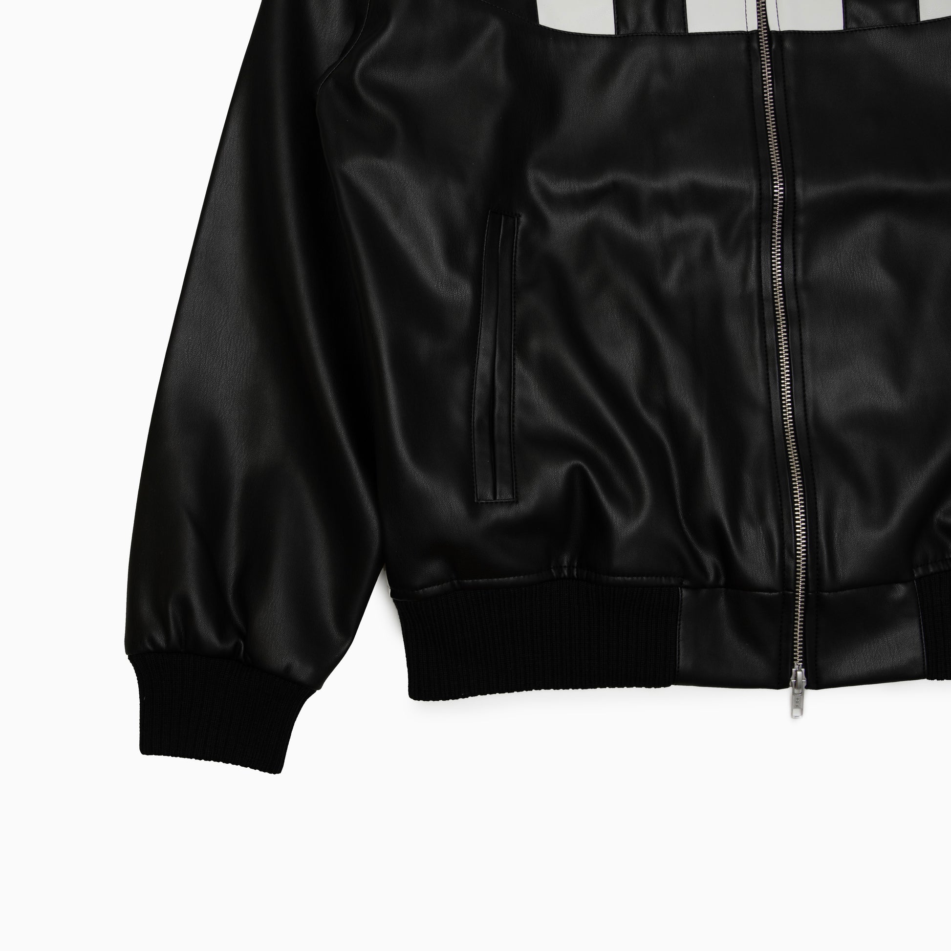 TROOP Champion Leather Jacket BLACK/WHITE