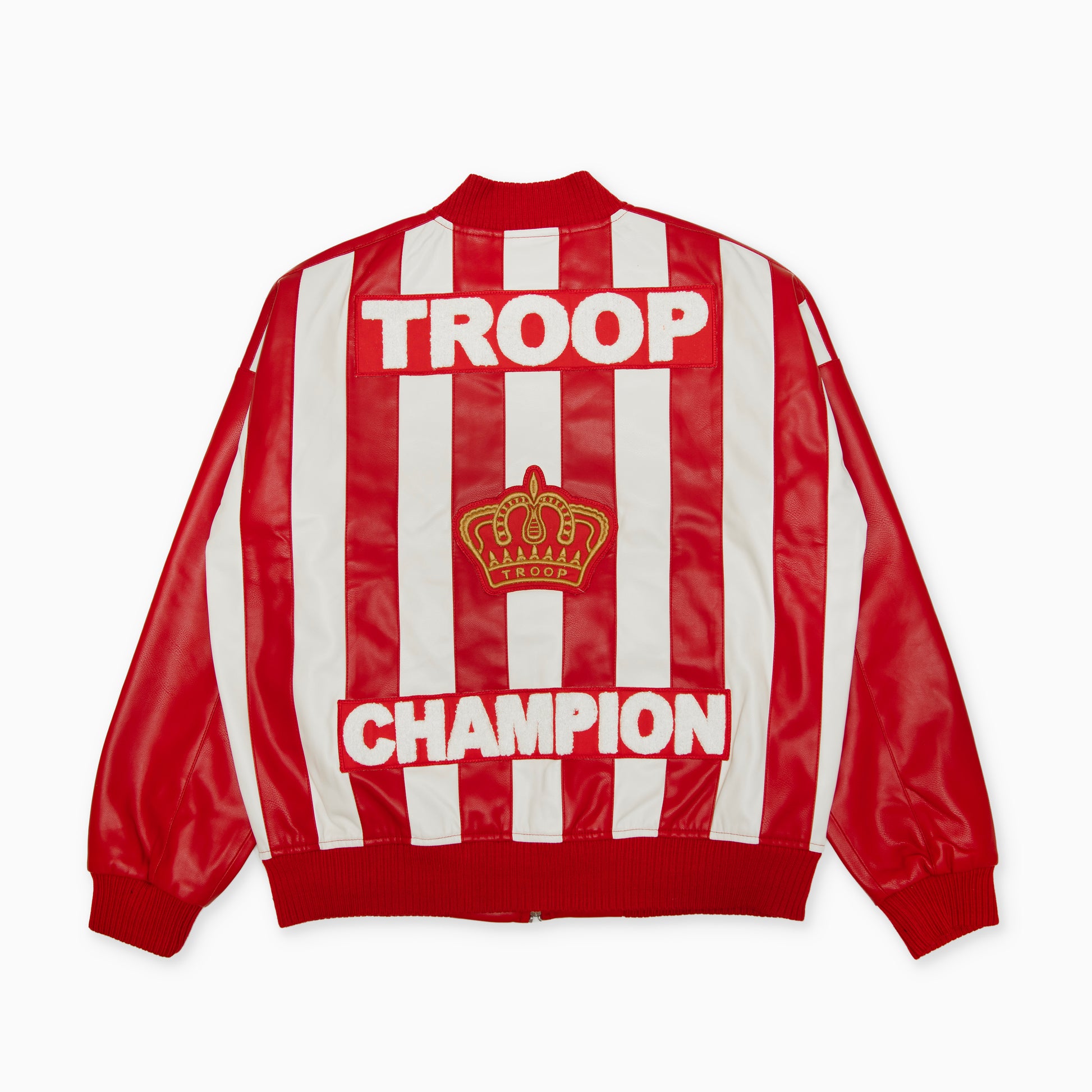 TROOP Champion Leather Jacket RED/WHITE
