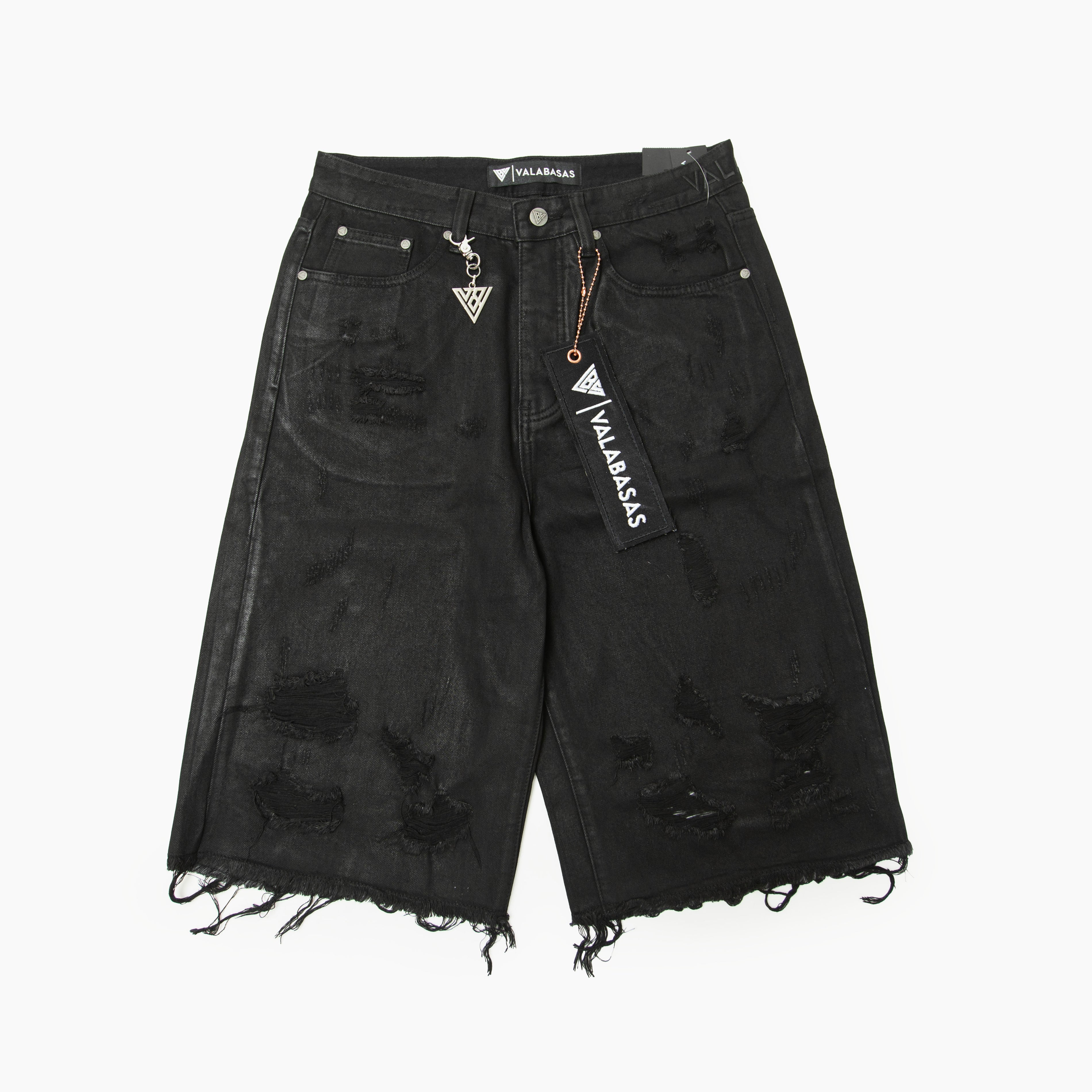 VALABASAS SNAPPED BAGGY DENIM SHORTS