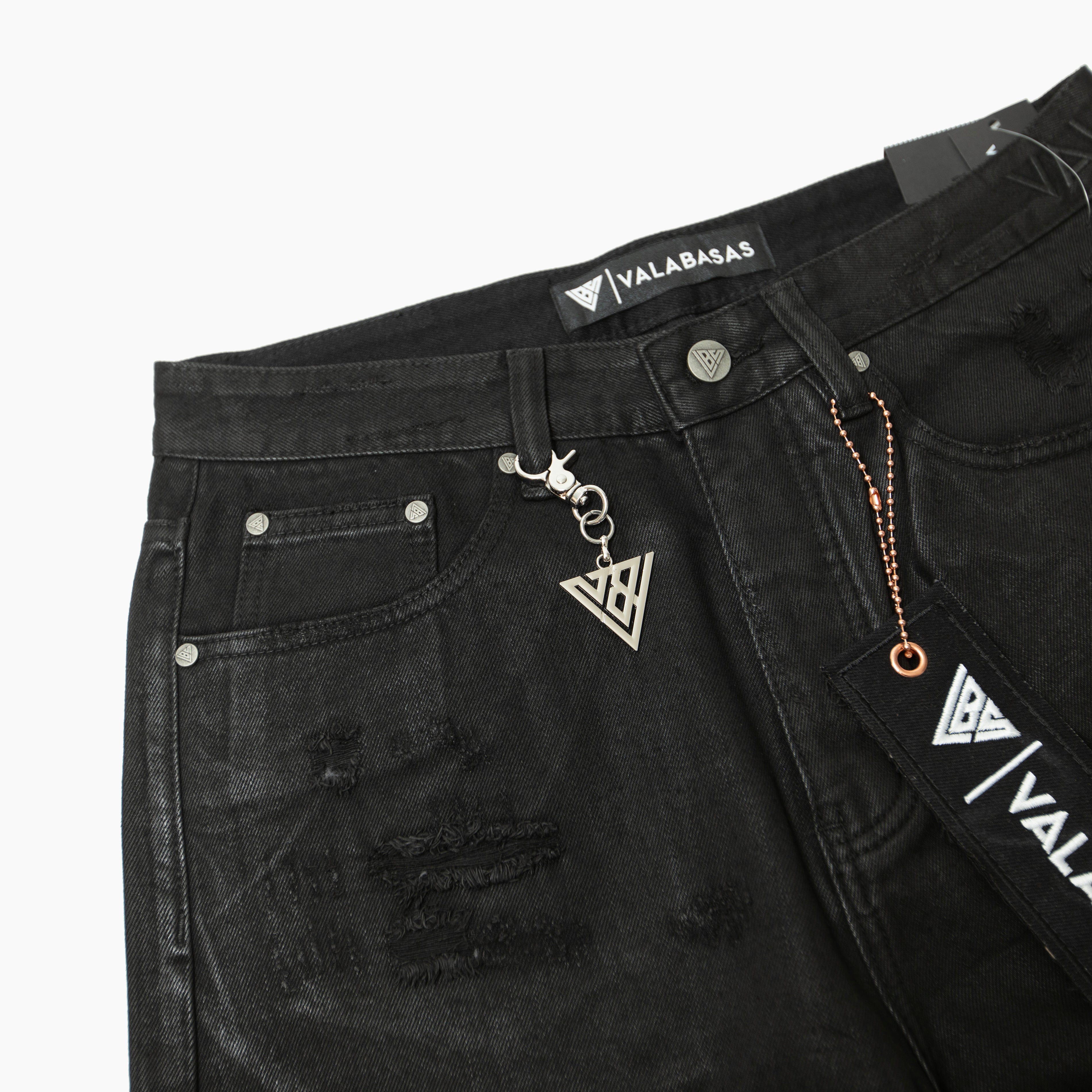 VALABASAS SNAPPED BAGGY DENIM SHORTS