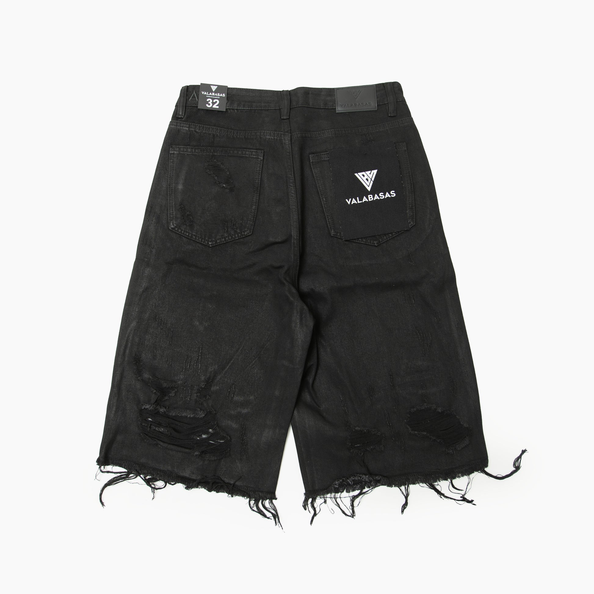 VALABASAS SNAPPED BAGGY DENIM SHORTS